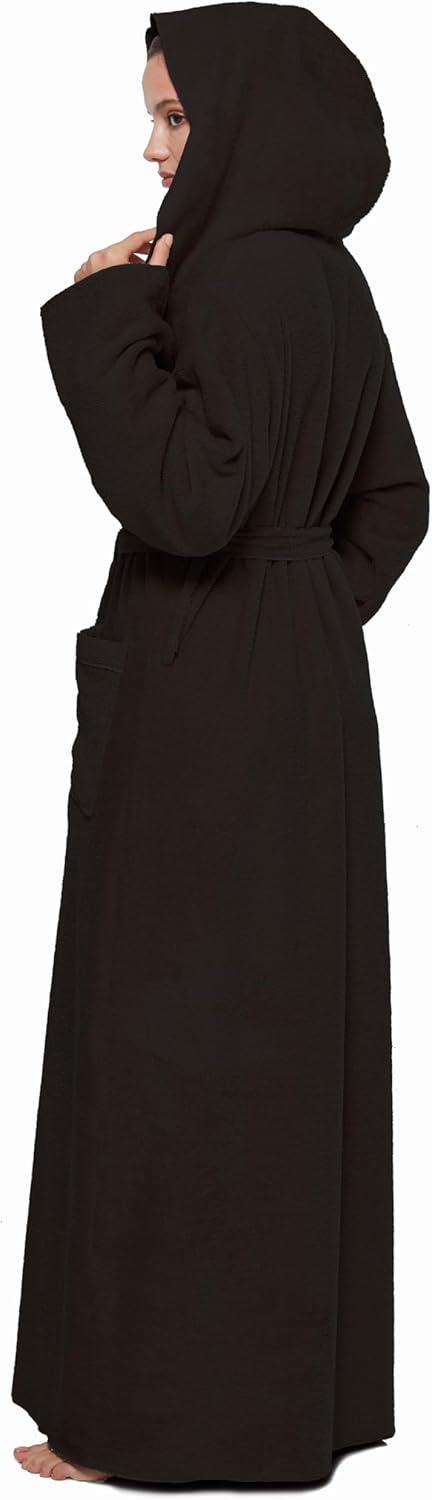 Arus Women's Princess Robe Ankle Long Hooded Lightweight Turkish Cotton Bathrobe - Image 4