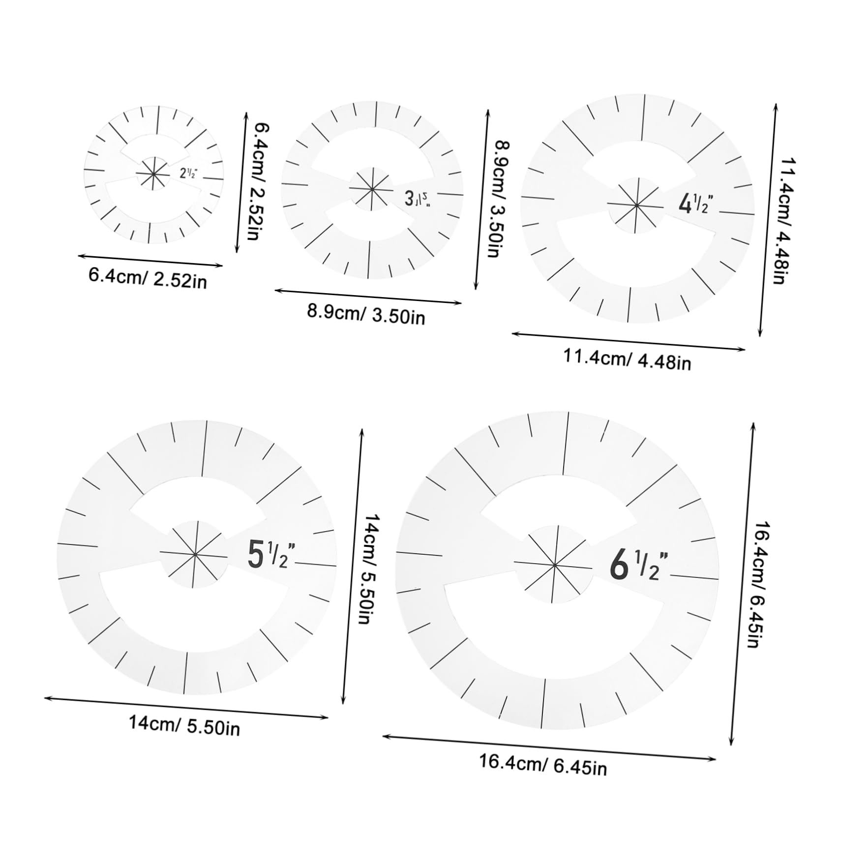 STOBOK 3 Sätze Nählineal Vorlage Patchwork-lineal Quiltlineale Nählineal Aus Stoff Quilt-vorlagen Kleidung Diy Herrscher Lineale Zum Schneiden Von Kleidung Transparent Acryl 5 Stück * 3