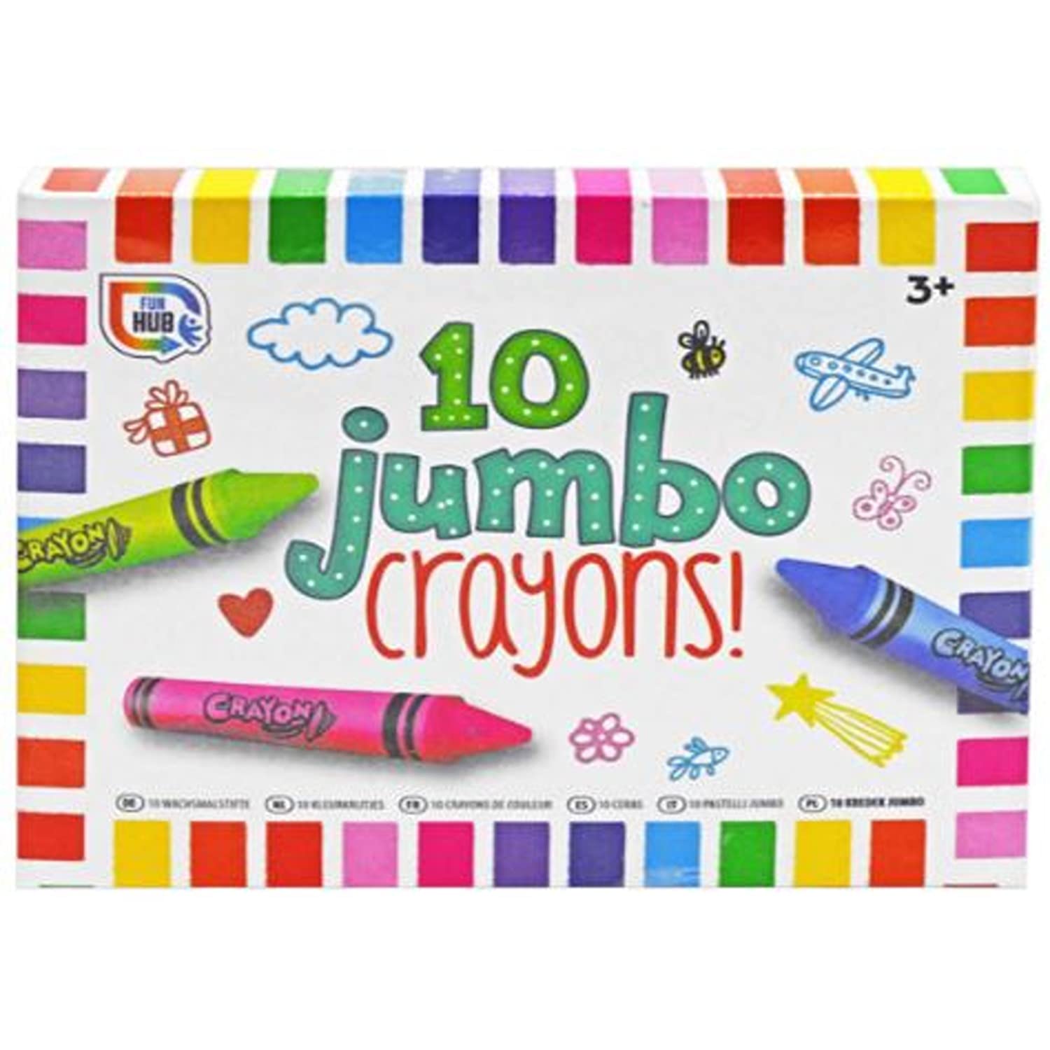 GrafixRMS Super Jumbo Crayons, 10-Piece Set