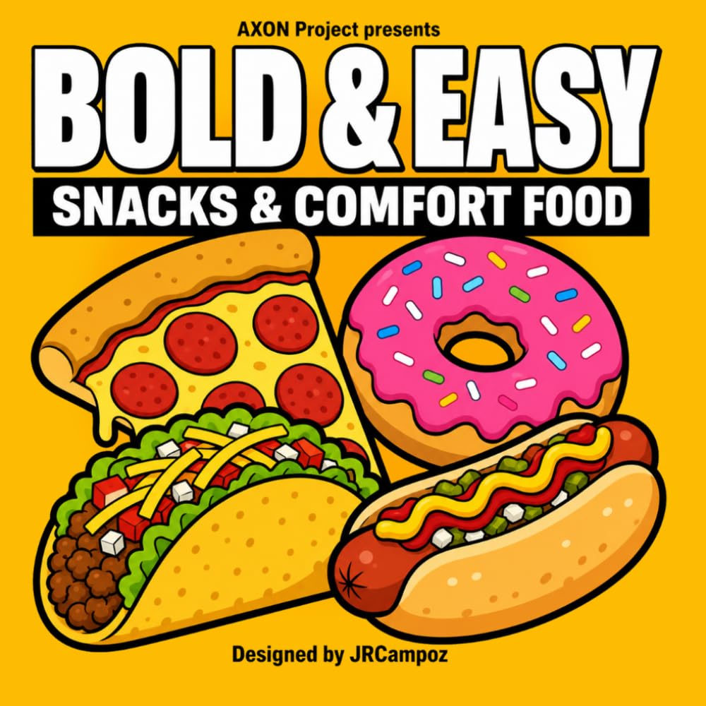 Bold and easy: Snacks and Comfort Food: 50 Big and Simple Coloring Pages for Stress Relief and Relaxation.