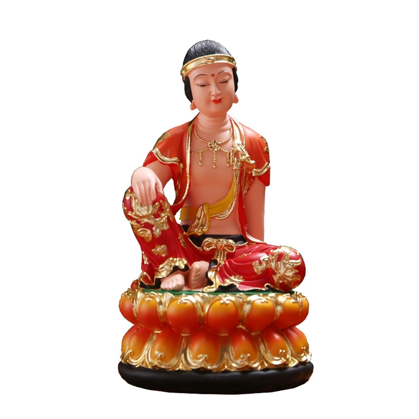 ULTRAWAVE Estatua de Buda Decoración de Figuras míticas Sentado en el Trono de Loto Atractivo Decoración de estatuas de Buda Tranquila Feng Shui 11.8in (Resina) Estatuas Budistas