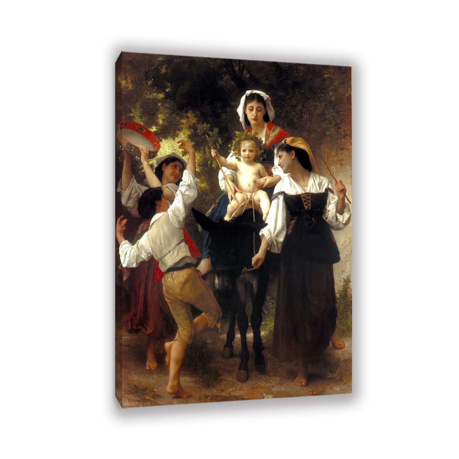RXNHGJDS William-Adolphe Bouguereau Wall Art Return from the Harvest Fine Art Portrait Wall Painting Aesthetic Wall Decor for Living Room Bedroom Bathroom Home Decor 105x70cm Inner frame