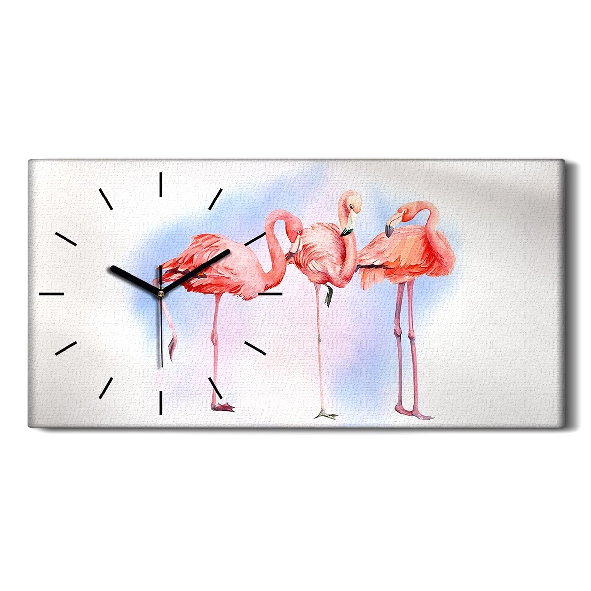 Horloge sur Toile Art Moderne Salon et Chambre Oiseaux Coloray 60x30
