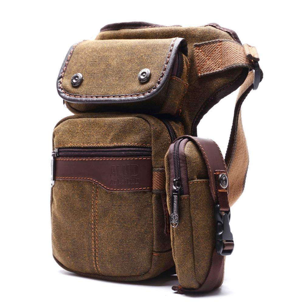Canvas Drop Leg Bag Cycling Waist Pack for Men Outdoor Travel Sports Tactical Hiking Climbing Motorcycle Bike Fanny Pouch Casual Camping Sling Daypack — image 1
