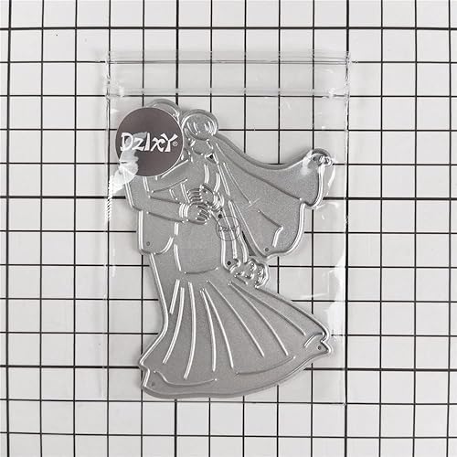 Miniatura 4 de DzIxY Hermosos vestidos de novia para novios, troqueles de corte de metal para hacer tarjetas, papel de relieve, troquelados, plantillas de máquina