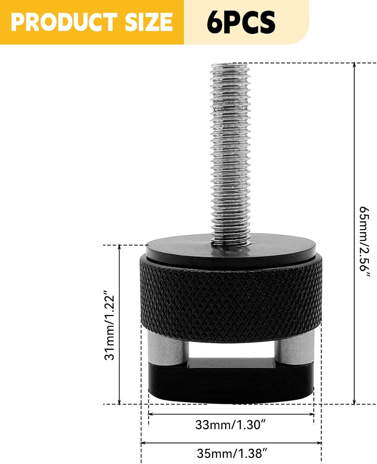 Quick Release Thumb Screw for Jeep Wrangler JK 2007-20018, JL 2018-2022 & Gladiator JT - Billet Aluminum Hard Top Fastener with Integrated D Ring (Black)