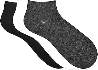 Hose and Beyond Men And Women Cotton Towel Ankle Length Sock (Black/Gray/White) 3 Pair of socks-picture-53