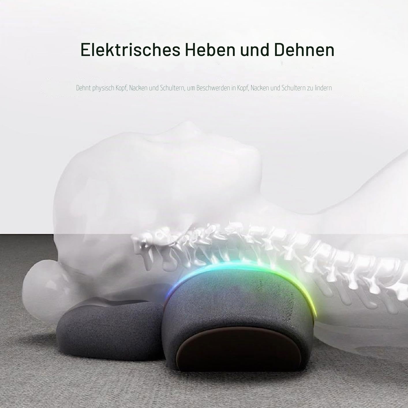 Callixe Thera Kissen Massage, Beheiztes Massage Nackenkissen, Ergonomisches Massagekissen für Nacken, Einstellbares Memory-Schlafkissen (Massage/Heißkompresse/Airbag-Traktion) (Grau)