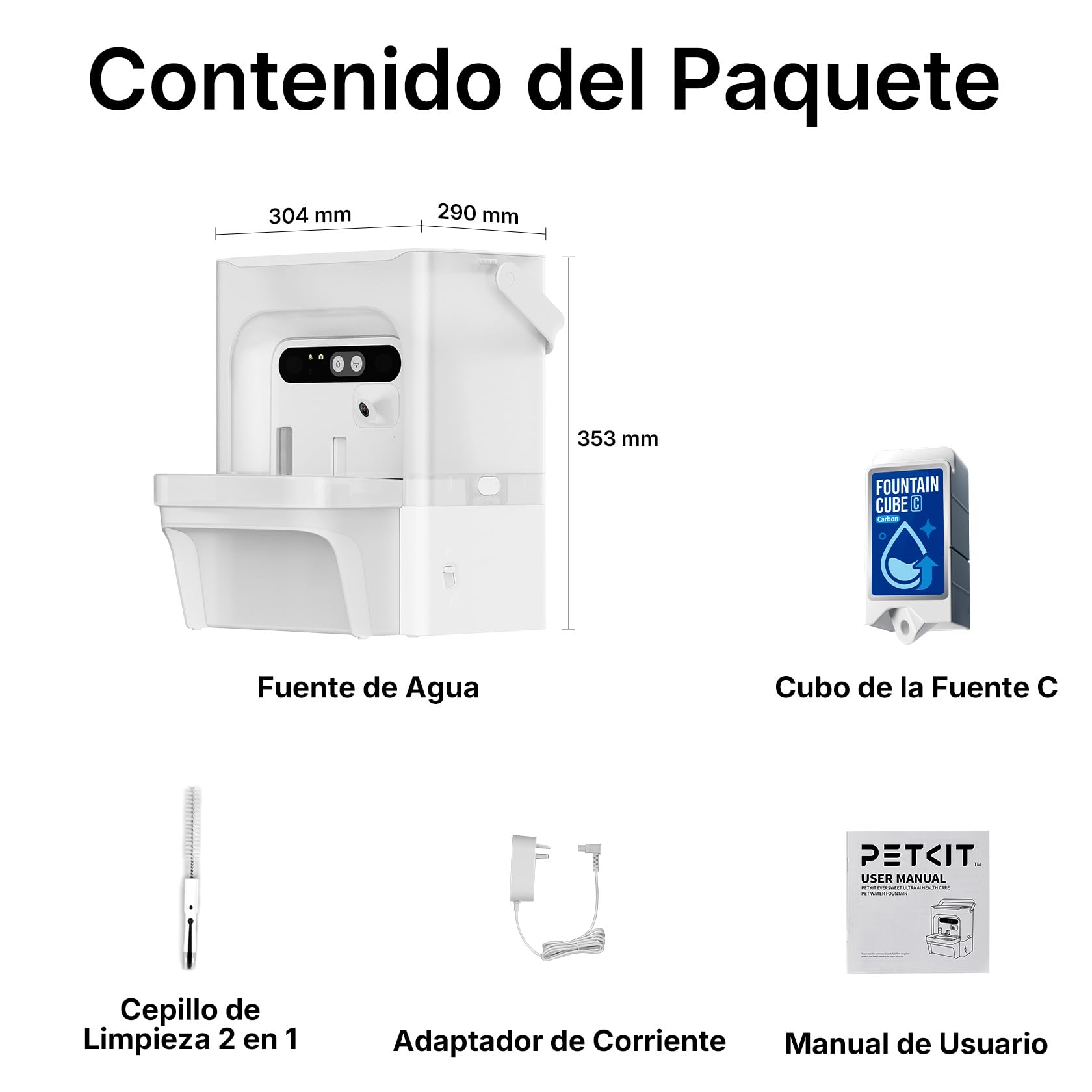PETKIT EVERSWEET Ultra Fuente para Gatos sin Filtro, con Cámara AI, Separación de Agua Limpia y Sucia, 5L Bebedero Gatos Automático, Sensor de Movimiento, Control de App, Bandeja de Acero Inoxidable