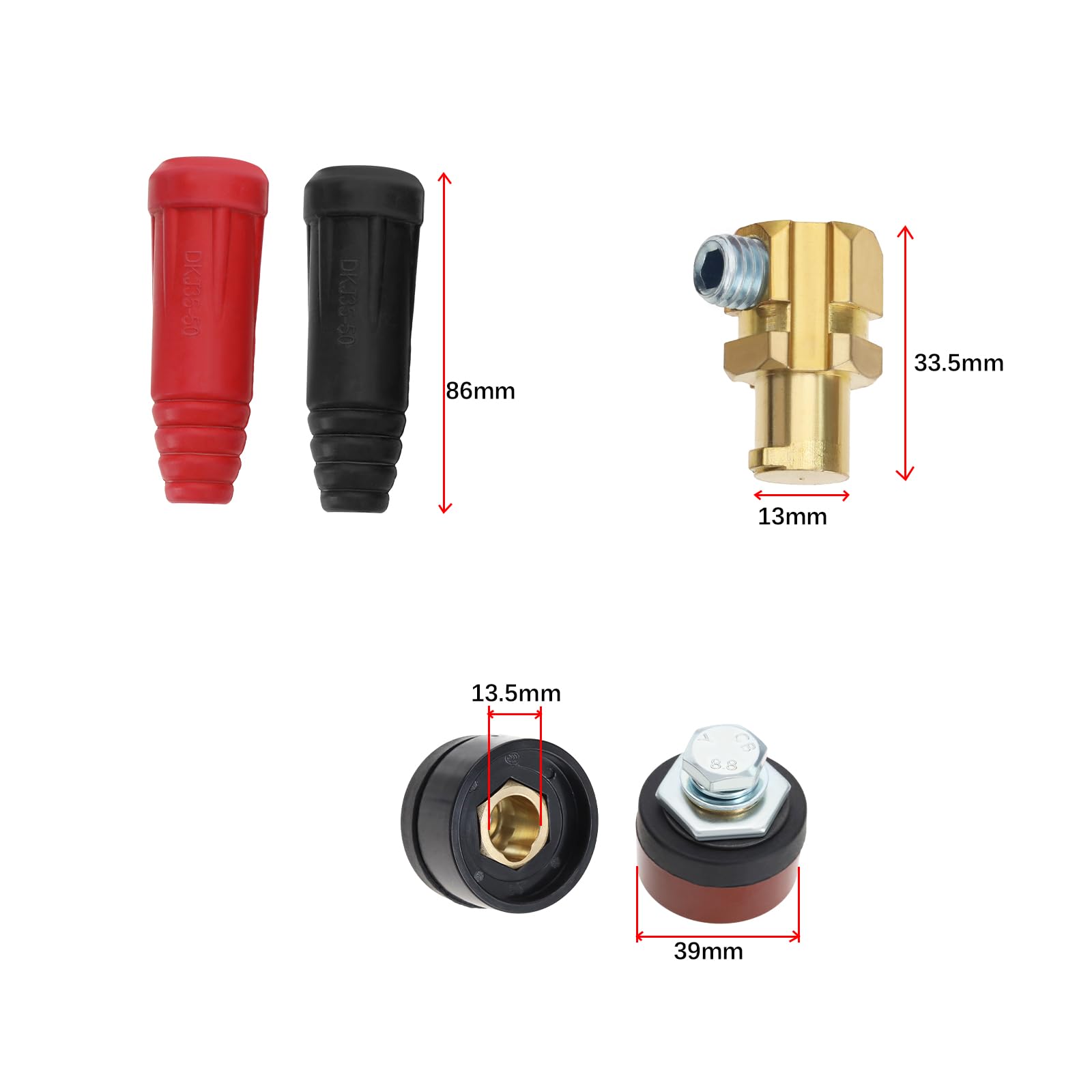 YINETTECH 8PCS TIG Welding Cable Panel Connector Plug and Socket DKZ35-50/DKJ35-50 Welding Cable Quick Connector for Welder Machine Accessories 315A - Image 4