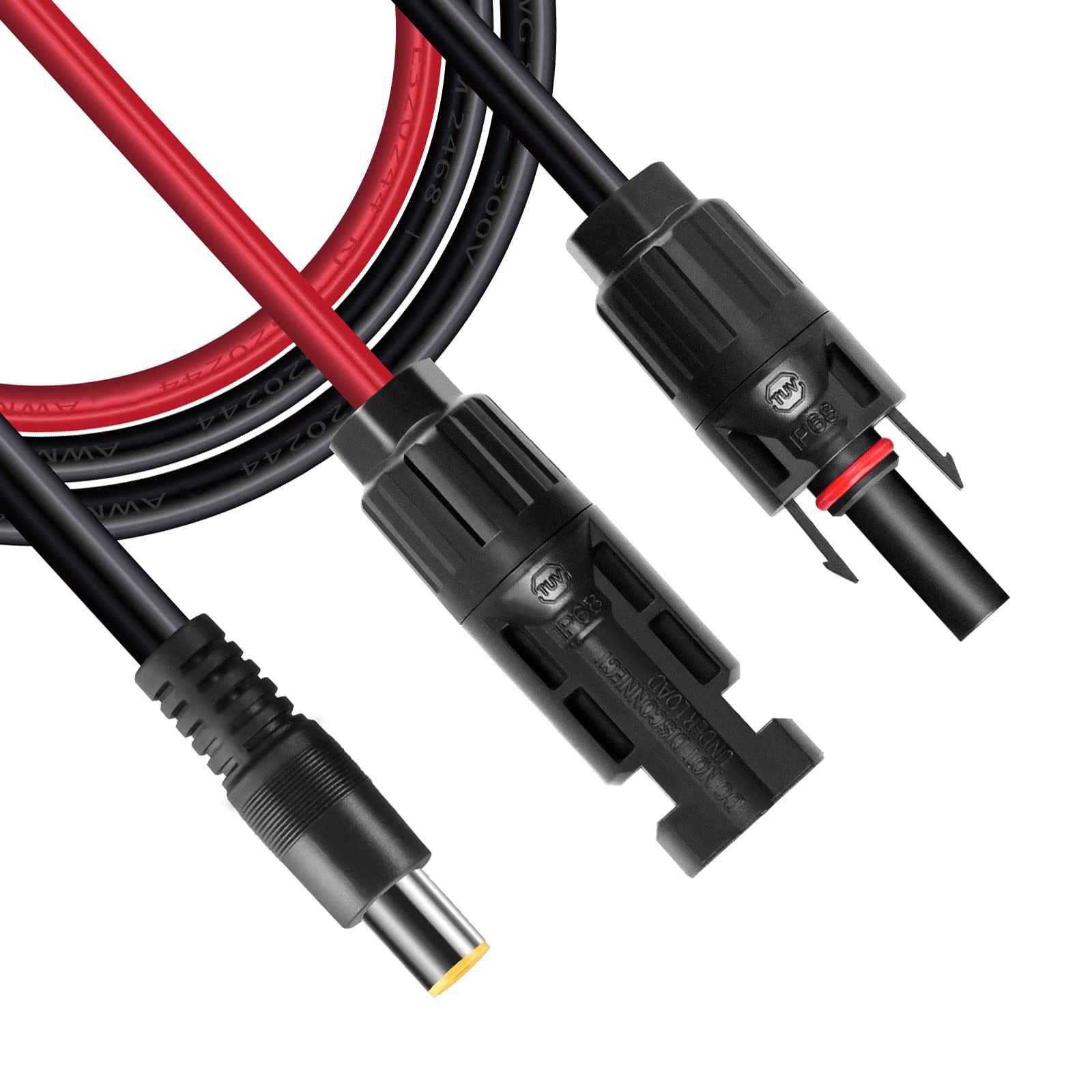 Connettore solare a DC 8 mm, DC7909 su cavo solare, cavo per pannello solare DC adattatore, cavo di ricarica 16 AWG impermeabile compatibile con Jackery Explorer 500 240 1000 Bluetti EB70