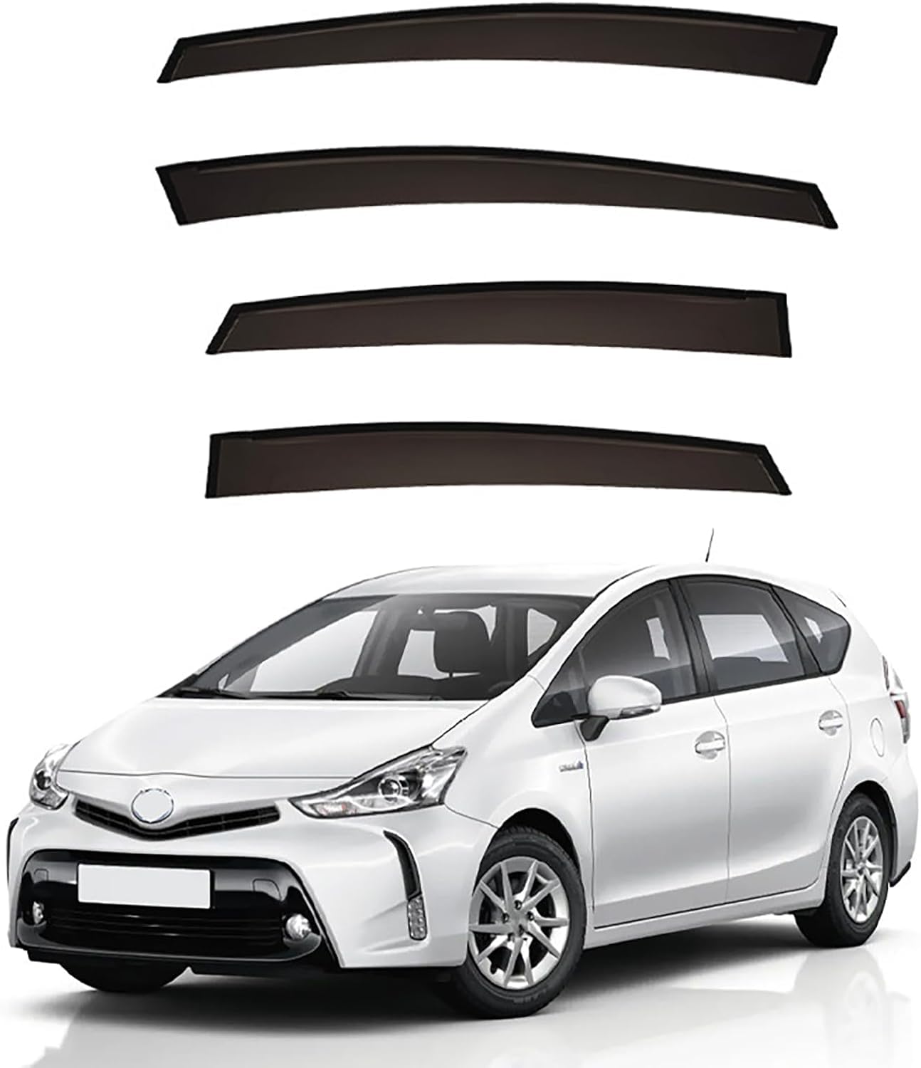 Deflectores de Viento para Toyota Prius Plus+ 2011-2022 Deflector de Lluvia Deportivo Deflector de Lluvia Cortavientos Ventana Coche
