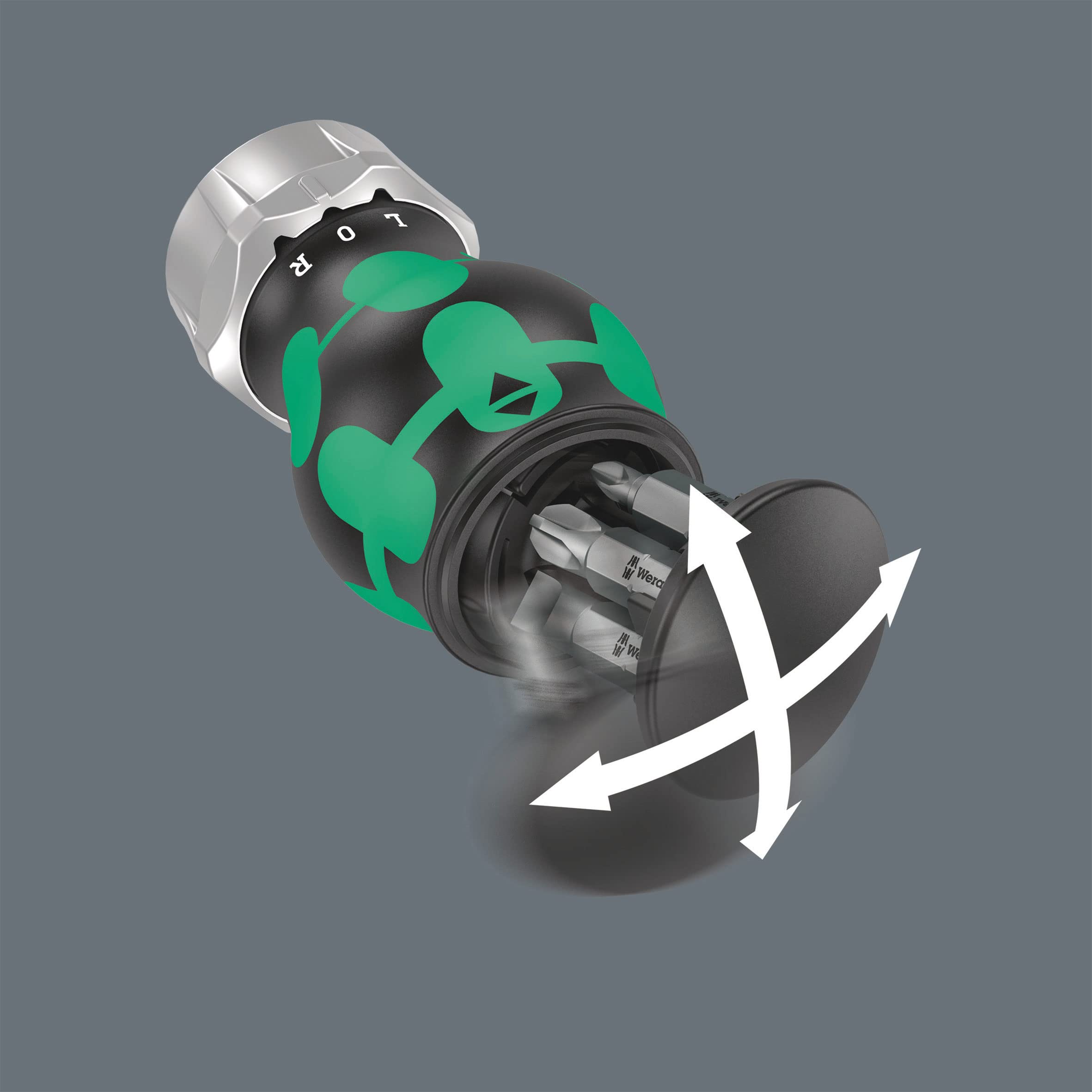 Wera 05008885001 Kraftform Kompakt Stubby Recámara RA 3, Destornillador de carraca con cargador de puntas, 6 piezas