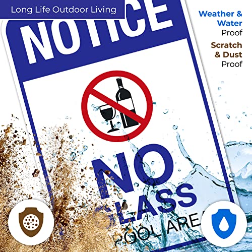 Cartel No Glass in Pool Area 12x18 pulgadas aluminio miniatura 5