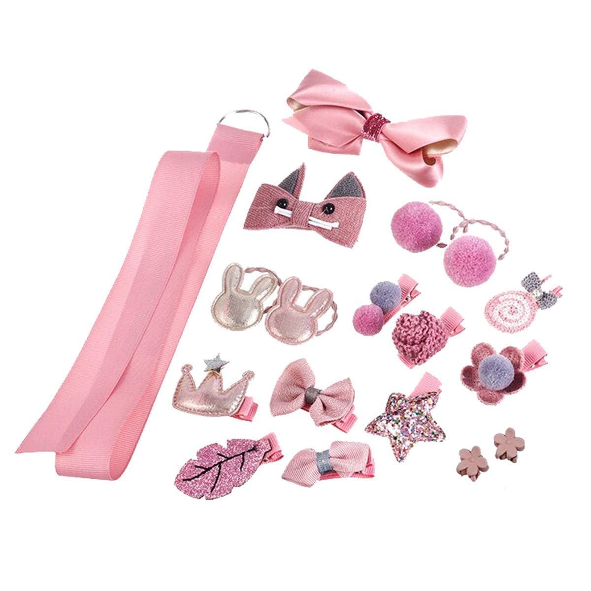 Kashish's Princess Cartoon Hair Clip, Headband Set Gift Box For Baby Girls (Dark Pink) - Set of 18 Pieces - Image 2 thumbnail