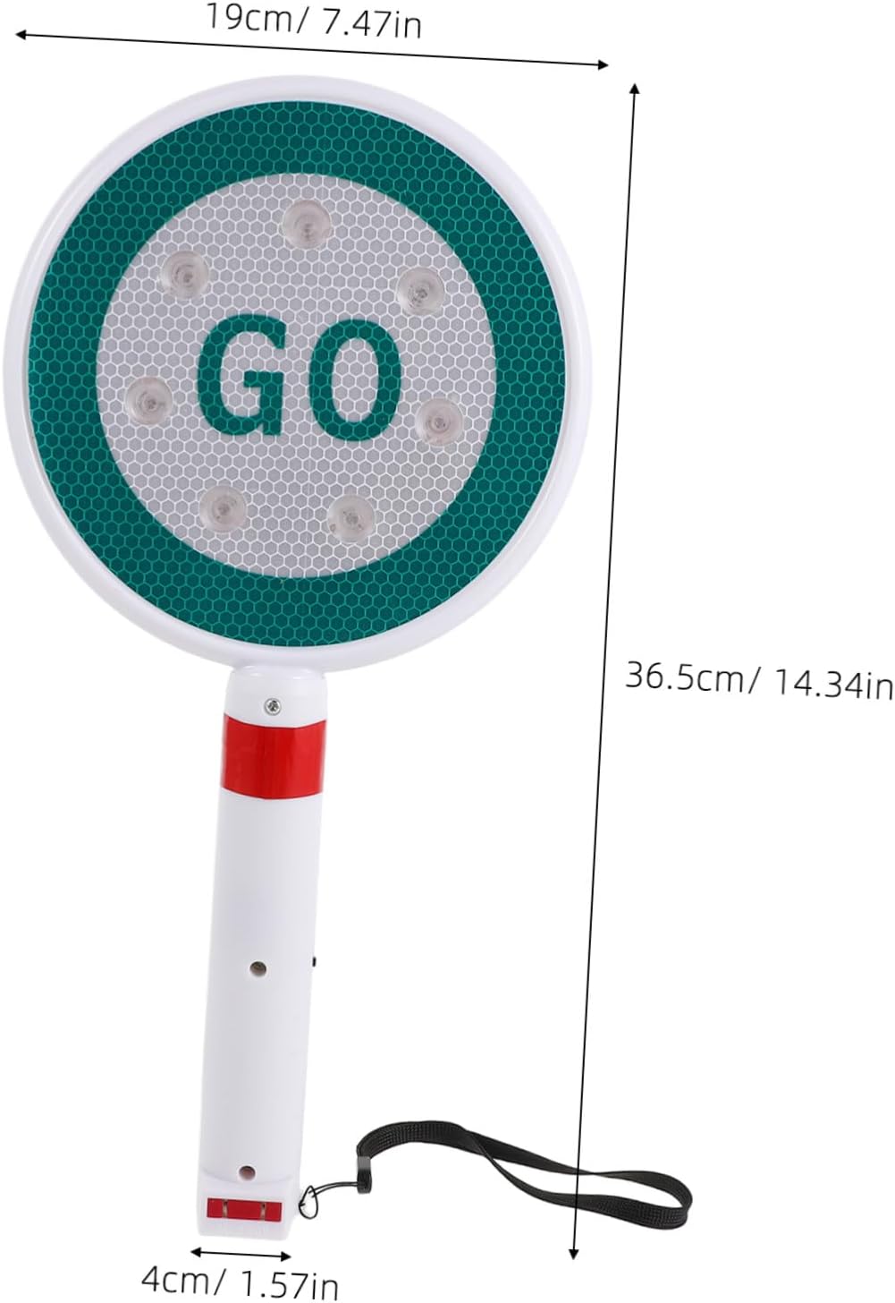 CALLARON LED Rechargeable 2-Sided Paddle with Flashing and Steady Modes, Handheld Safety Wand with Lanyard for Road Work and Parking Direction image 2