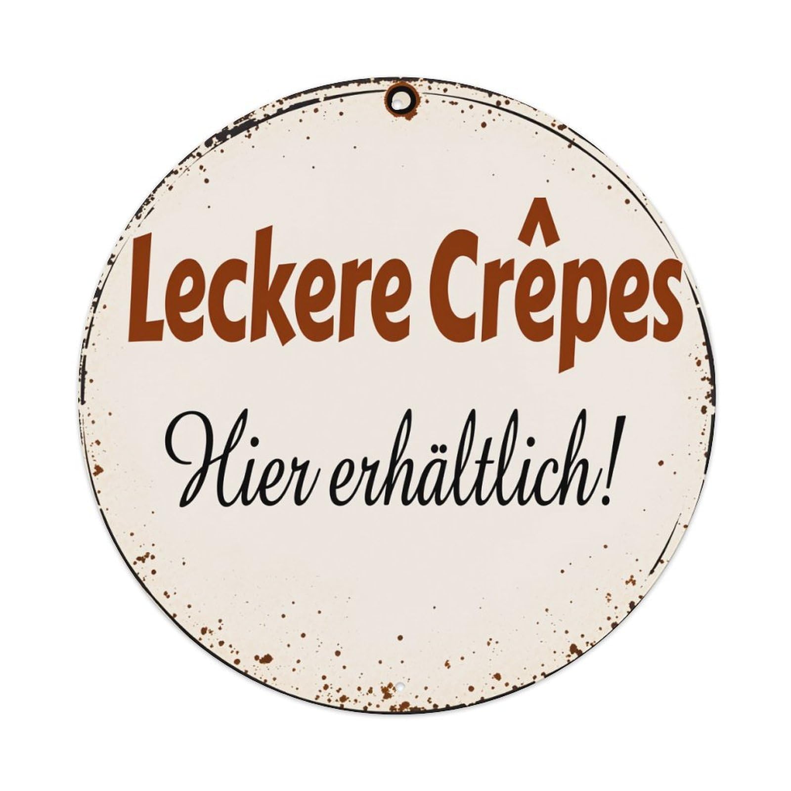 Delicious Crepes Available Here Round Tin Sign Vintage Style Metal Sign Home Bar Garden Wall Plaque Decor Metal Poster 8x8 Inch