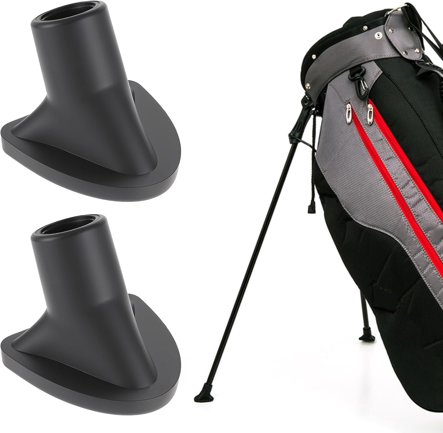 4 Pcs Golf Bag Stand Replacement Feet, Wear-Resistent Golf Bag Rubber Feet | Golf Bag Stand Attachment Accessories Strong Grip Easy to Install, Inner Diameter 13mm