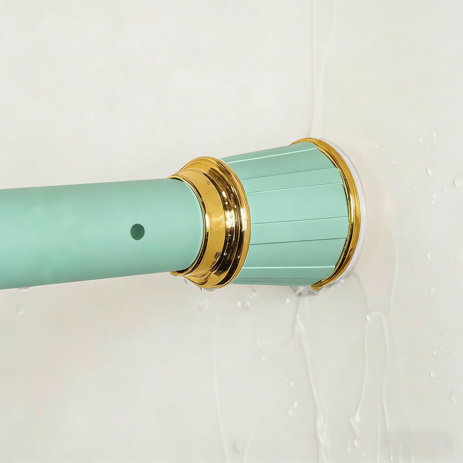 GLDYTVF Adjustable Telescopic Curtain Pole & Tension Shower Rod No Drill Extendable for Closet Doorway Window Balcony Heavy Duty Non-Slip Green (360cm-450cm)