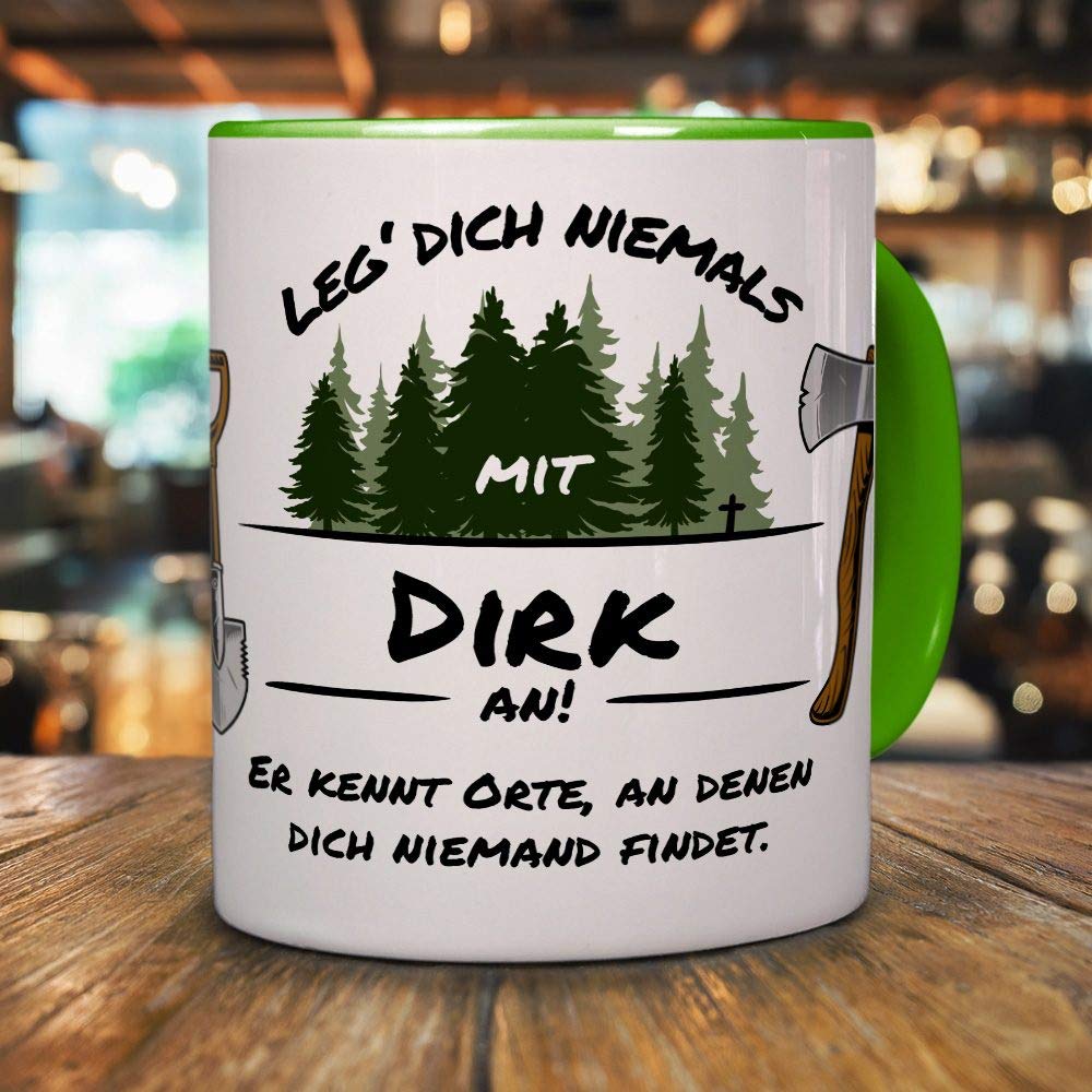 Printplanet Tasse Mit Namen Dirk – Motiv 'Alle Sagten, Das Geht Nicht...', 325 Ml, Weiß