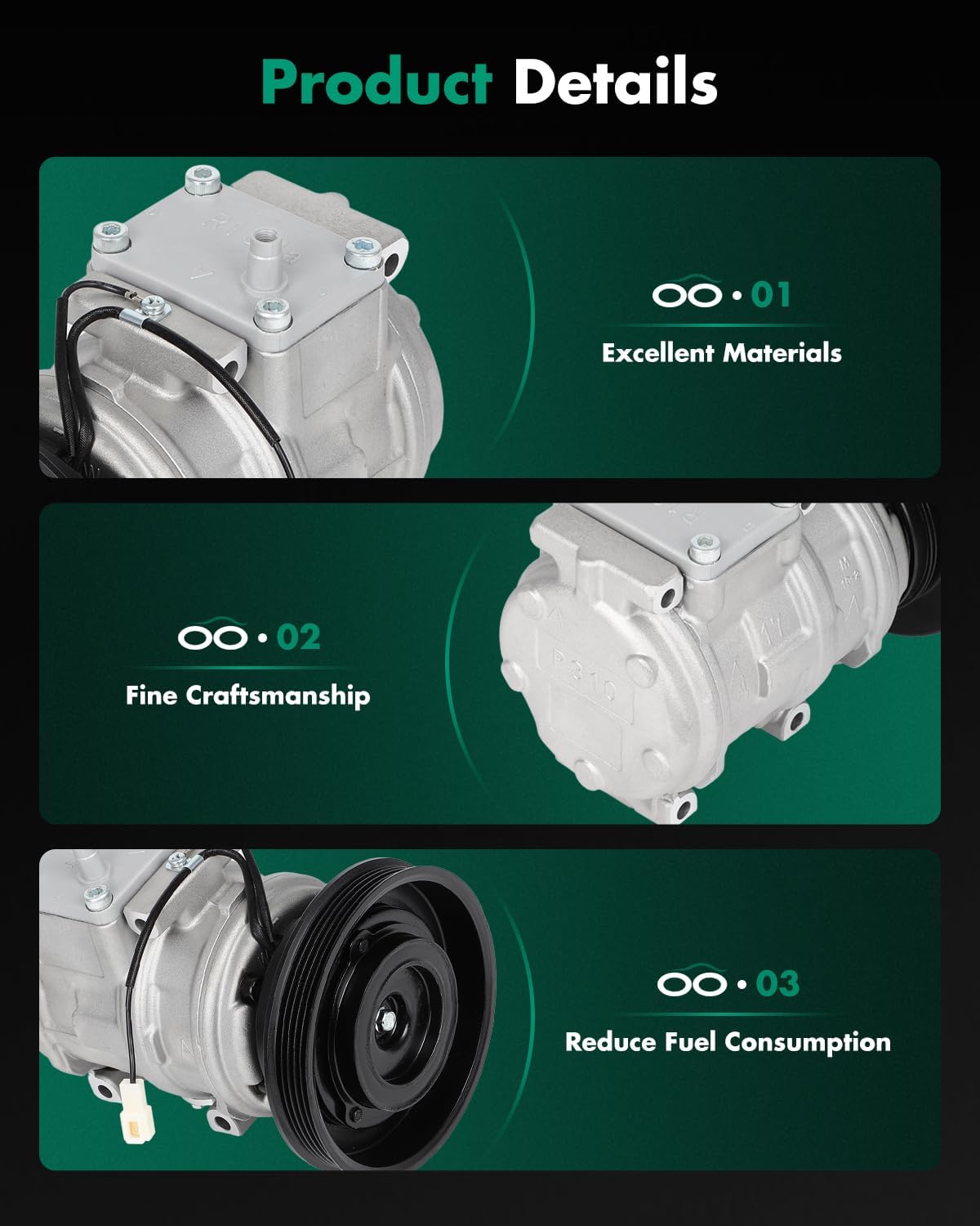 SCITOO AC Compressor fit for Chrysler for Sebring 2.0L 1995-1999, Air Conditioning Compressor fit for Dodge for Avenger 2.0L 1995-1999, for Mitsubishi for Eclipse 2.0 1995-1998 MR201706