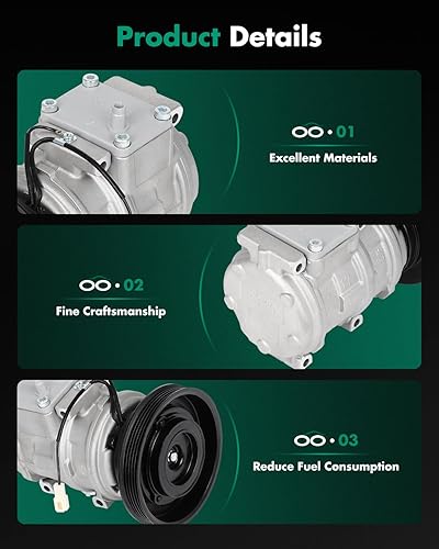 Miniatura 864 de SCITOO CO 10739C - Compresor de CA compatible con Honda Element 2.4L 2003 2004 2005 2006 2007 2008 2009 2010 2011