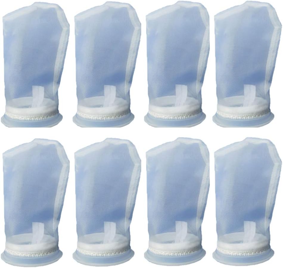 Filter Bags for Fish Tank, 200 Mesh Reusable Nylon Bio-Bag Aquarium Filter Equipment Ultra Fine Fishing Bait Collector Matchable Activated Carbon by ARTSTORE (8PCS)