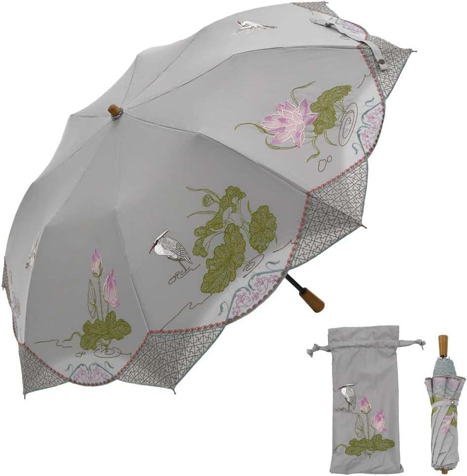 COKAGE 折りたたみ日傘 55cm スノーグレー×リリィホワイト COKAGE