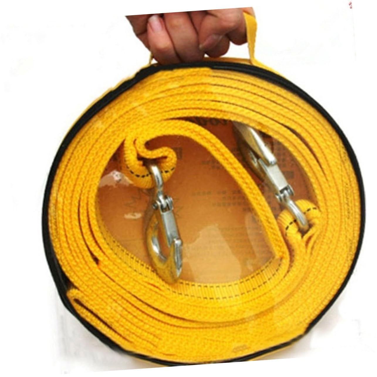 MUCKLILY 2pc Heavy Duty Car Winch Rope Sturdy Nylon Trailer Rope with Winch Hooks