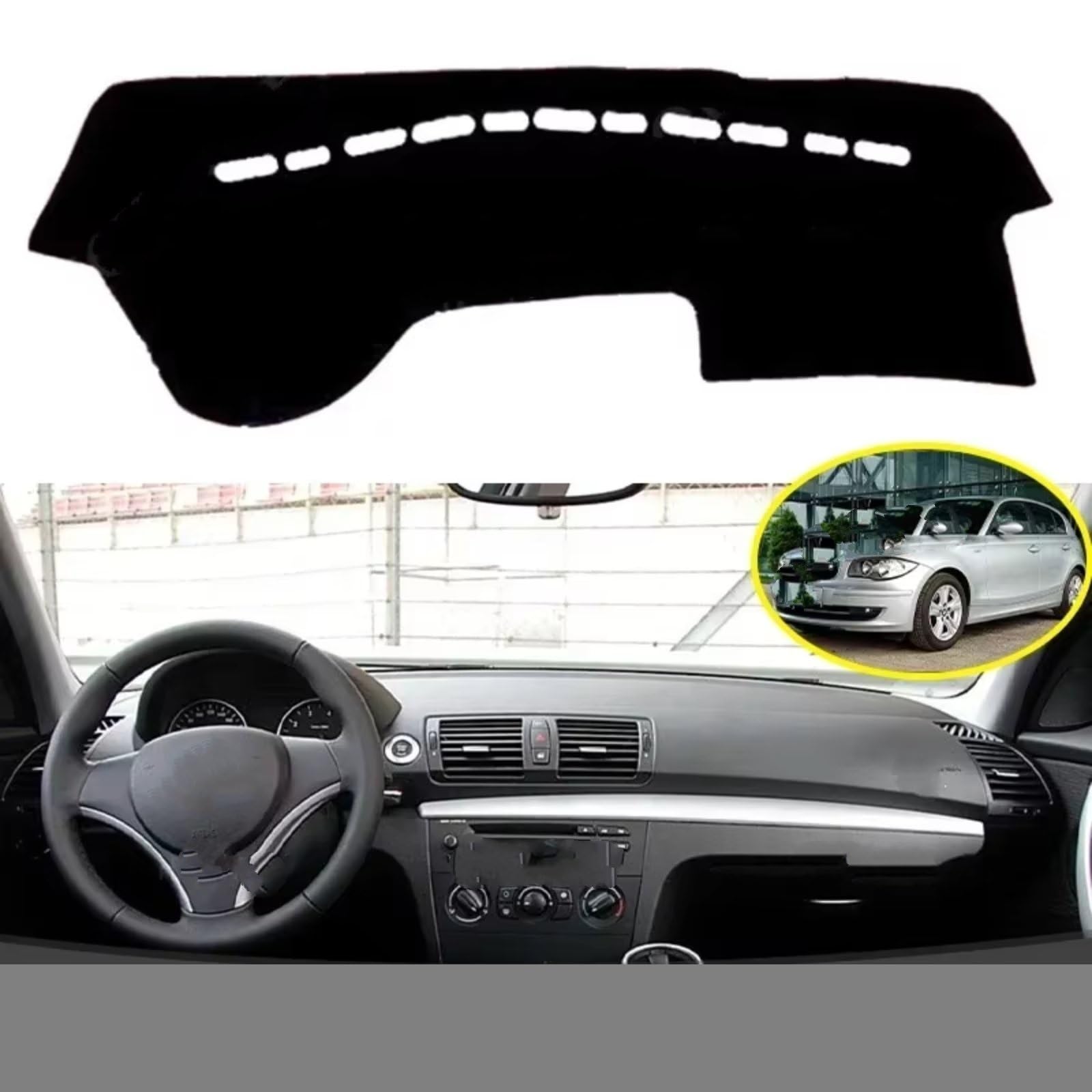 Tappetino Cruscotto Parasole Per BMW Serie 1 E87 120i 120d 116i 2005-2011 Copertura Cruscotto Antiscivolo Tappetino Protettivo Accessori Auto Parasole Copri(LHD)