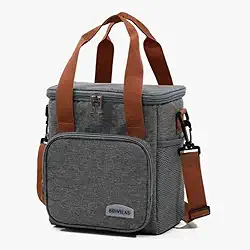 Bolsa Térmica Para Marmita Lancheira Escolar Trabalho Academia Fitness Masculina Feminina Com Alça Ajustável 12L (Cinza)