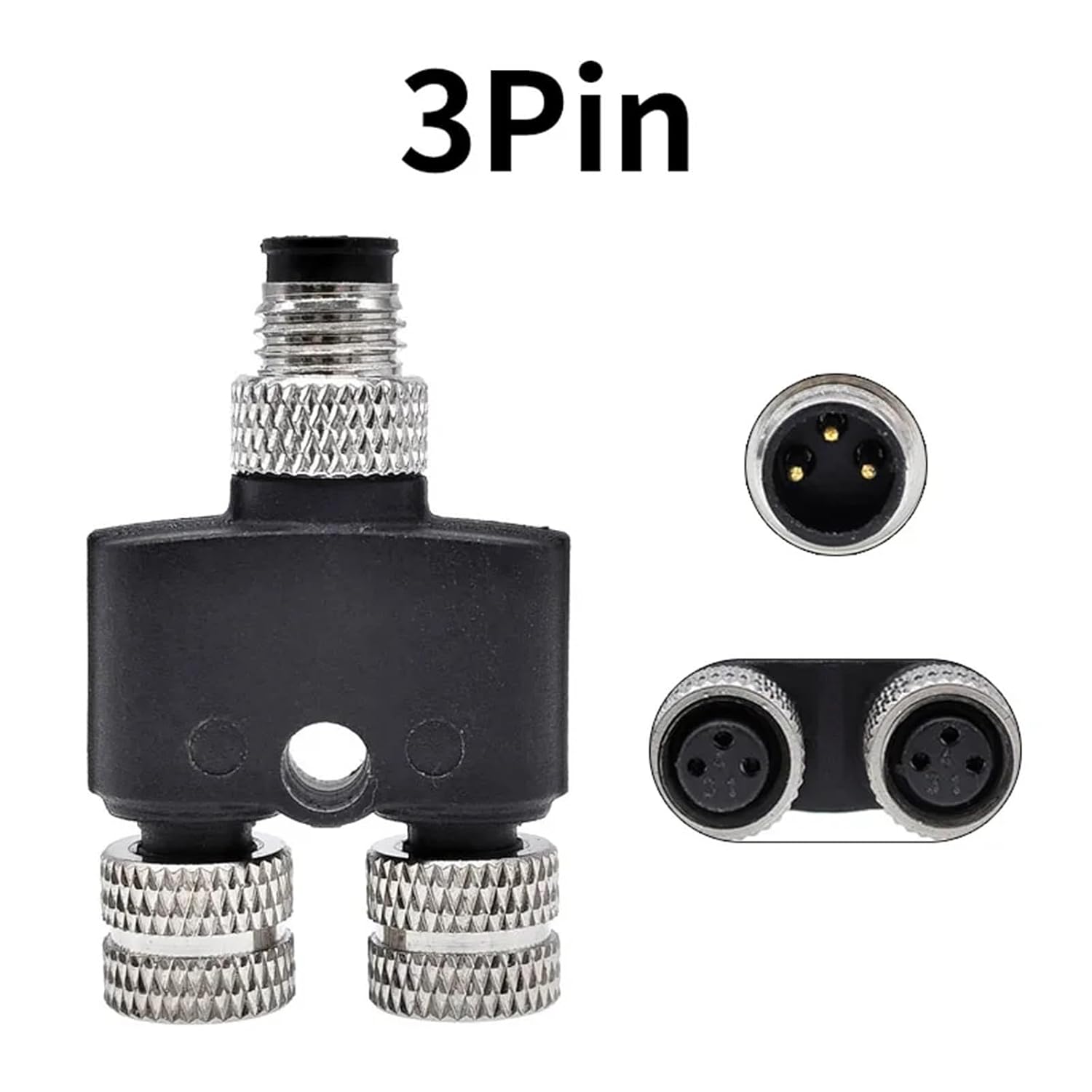 M8 3pin M8-4 Y-Type Adapter 1 Male to 2 Female Splitter Circular Sensor Connector 1Pcs(3P)