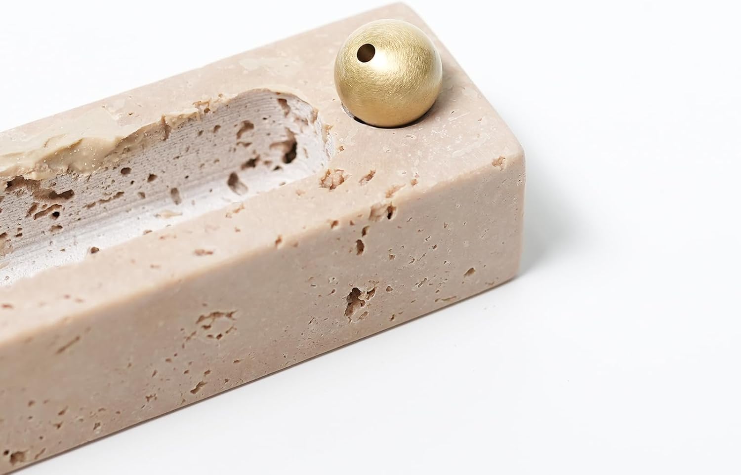 Natural Marble Incense Holder – Stick Incense Burner for Meditation, Yoga & Spa, Unique Stone Aroma Tray for Home, Table & Decor, Limestone Design (Rectangular)