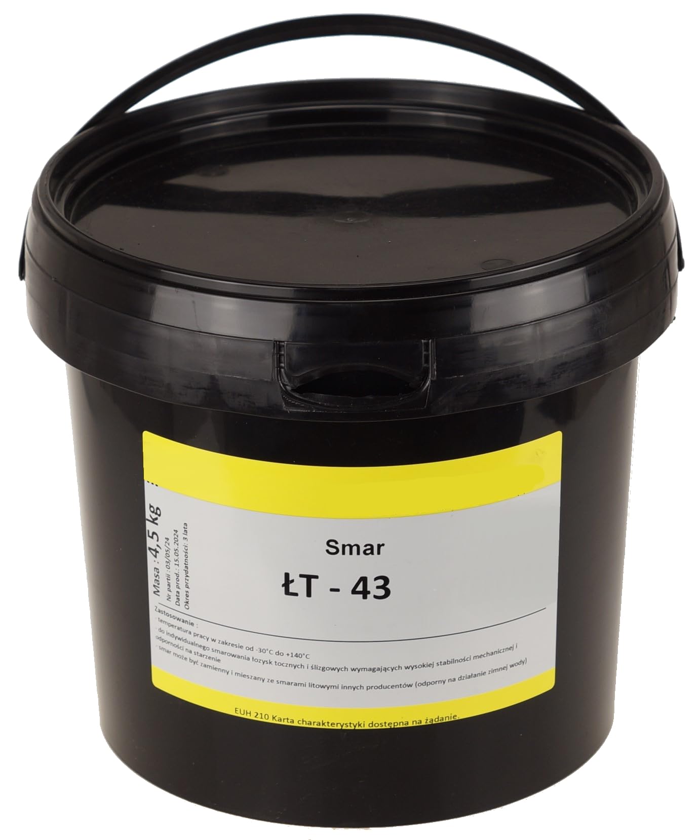 Grasso al Litio 43 Cartuccia da 4,5 kg - Grasso Multiuso Lubrificante per Ingrassatore - Grasso per Cuscinetti per Industria e Veicoli - Resistente all'Acqua e Alti Carichi
