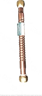 EZ-Fluid 12-Inch Corrugated Flexible LF Copper Hot Water Heater Connector Water Supply line For Female Iron Water Pipe Fitting, 3/4" FIP x 3/4" FIP For Water softener,Water Heater More (1, 12-Inch)