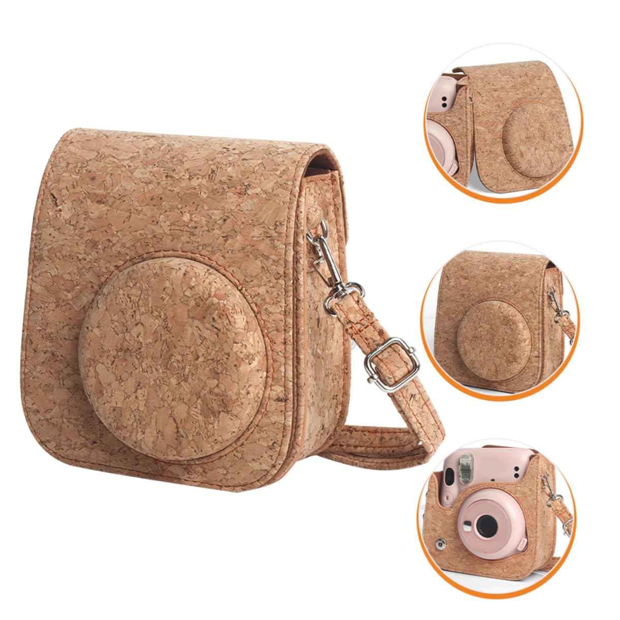 HOMSFOU 2pezzi Custodia Protettiva Per Fotocamera Istantanea Pu Design Rimovibile e Borsa Imbottita Per Mini Perfetta Per Foto Movimento Per Appassionati Di Fotografia