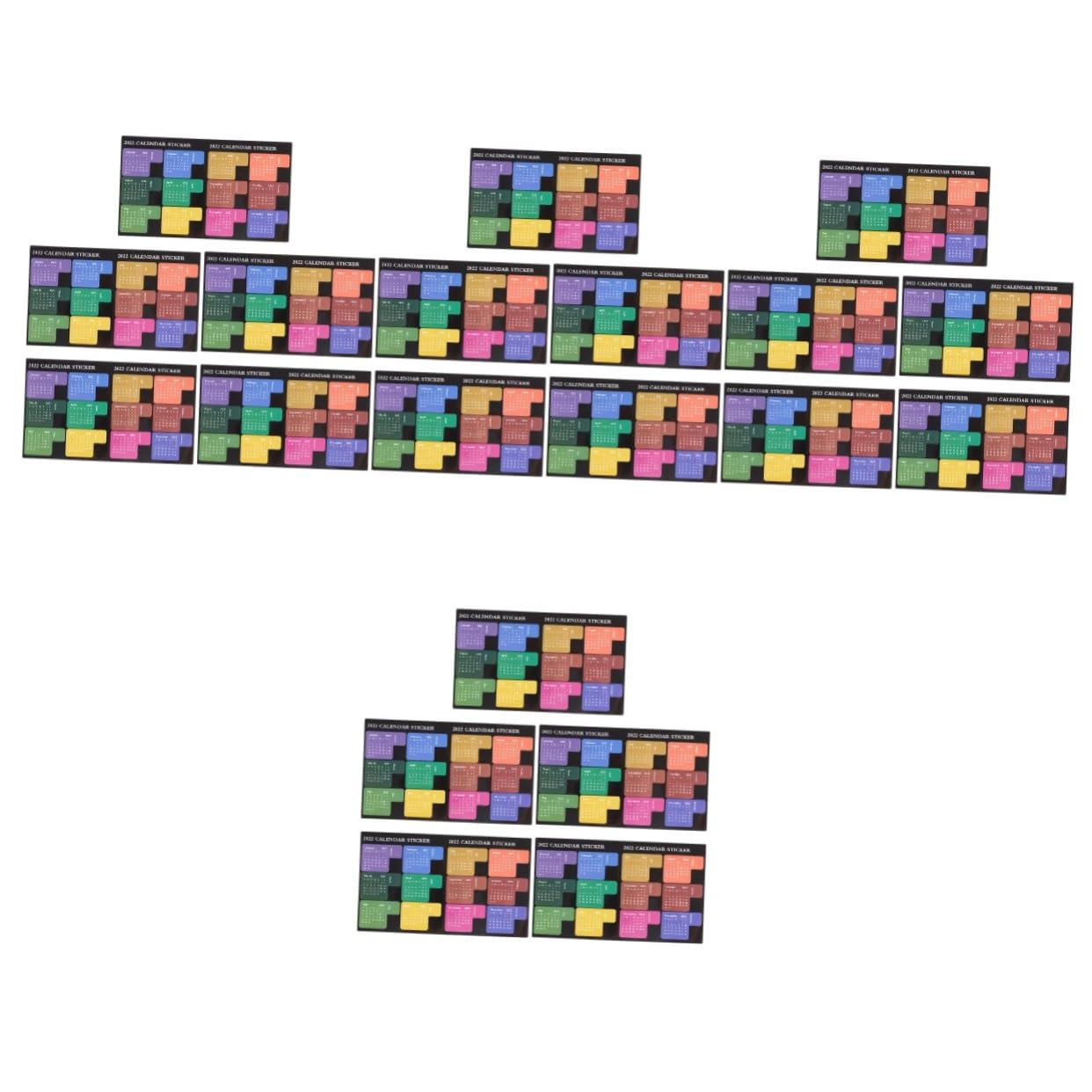 ARTIBETTER 4 Set Adesivi Colorati Per Mensili Etichette Pratiche Per Note Per Scuola E Ufficio Facili Usare E Resistenti All 5 Pezzi * 4