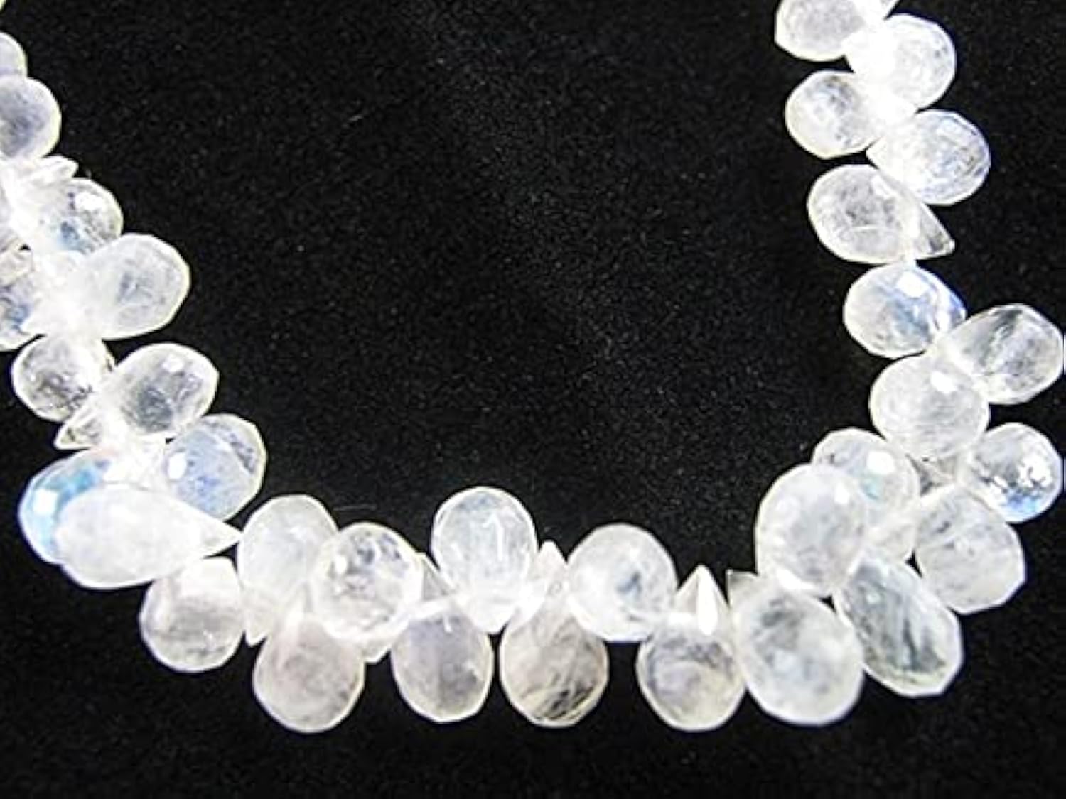 LKBEADS Tęczowy kamień księżycowy kamień szlachetny. Półszlachetny koralik. Fasetowane briolette w kształcie łezki. 6 mm 16 szt