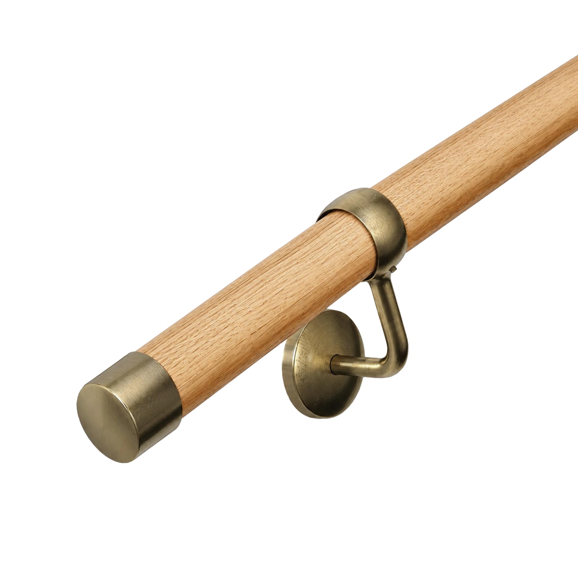 Banister Stair Handrail Kit (Pine & Antique Brass Fittings, 2.4m)