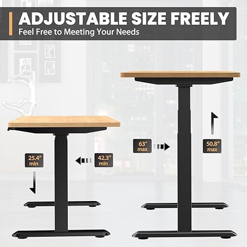 Miniatura 3 de Marco de escritorio eléctrico de doble motor, altura de oficina, patas de marco de escritorio resistentes, ergonómico de 3 etapas con panel de