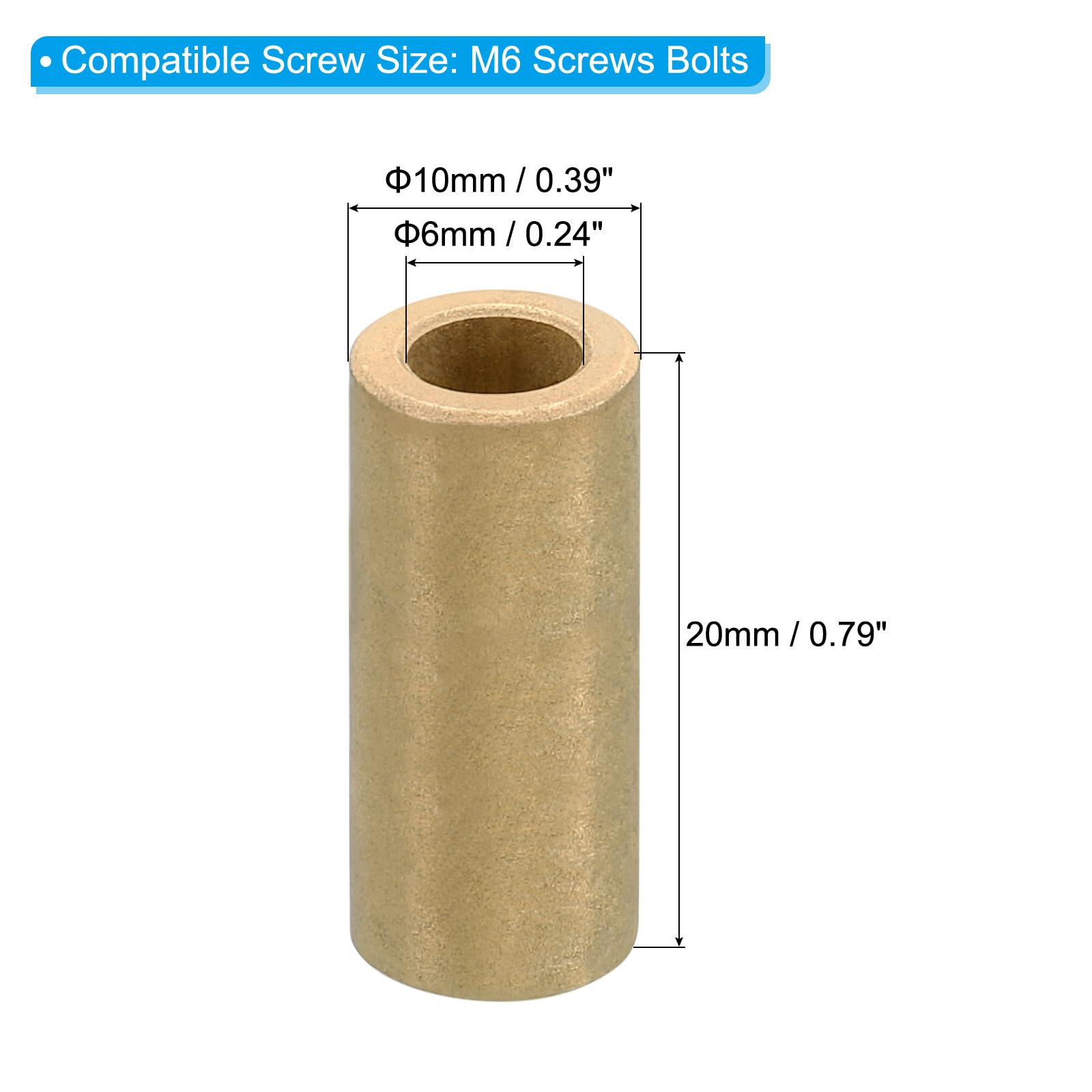 PATIKIL M6 Brass Spacers - Image 2