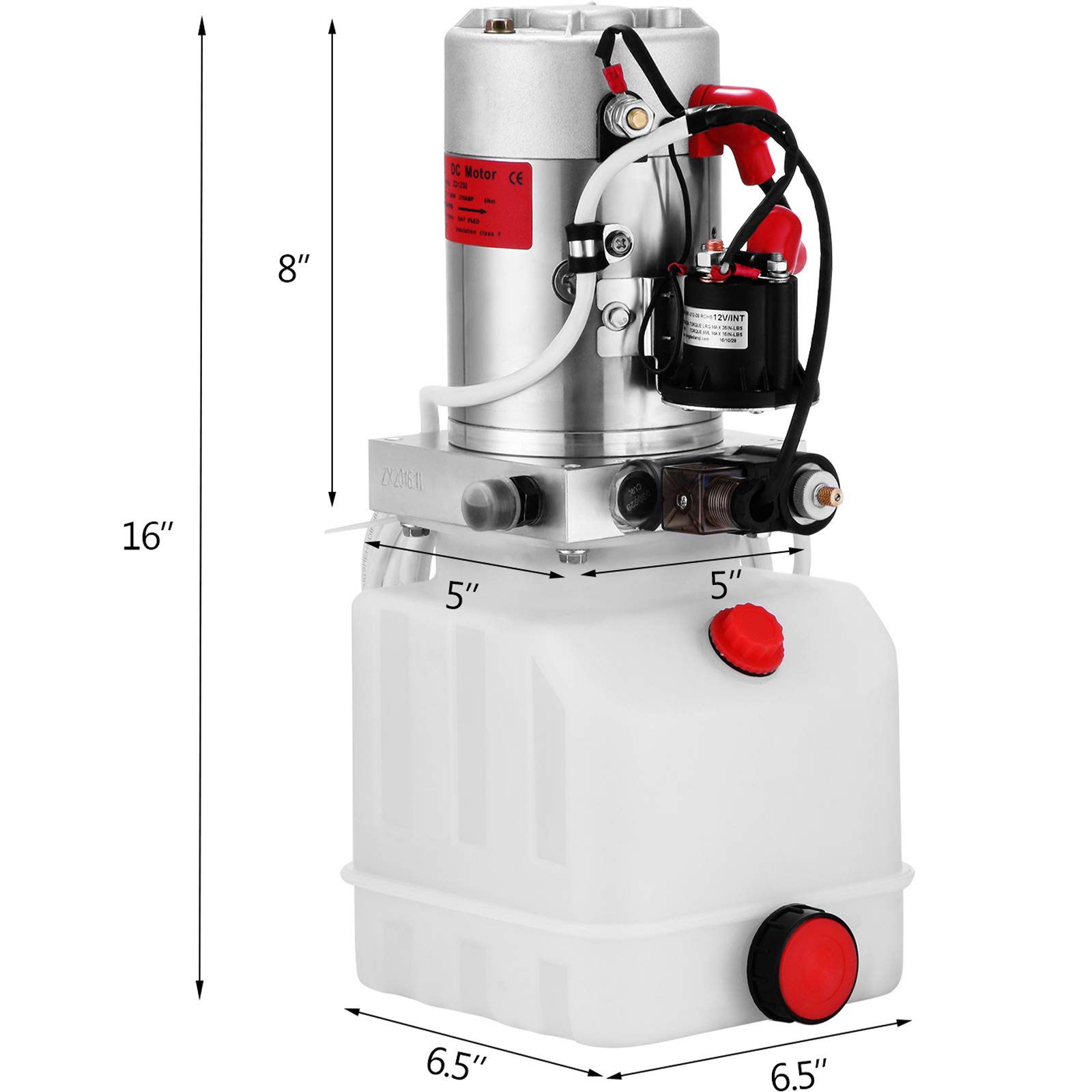 VEVOR Bomba Hidráulica 4L Bomba Hidráuli Eléctrica 2850R / MIN Bomba Hidráulica de Acción DC 12V Bomba Hidráulica con Tanque de Combustible 1.6-3KW Bomba Hidráulica de Acción Simple 1500 PS