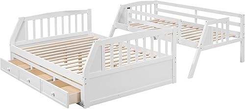 Miniatura 186 de Versatility - Litera individual sobre individual con escritorio y armario integrados, cama alta de madera maciza y plataforma independiente con