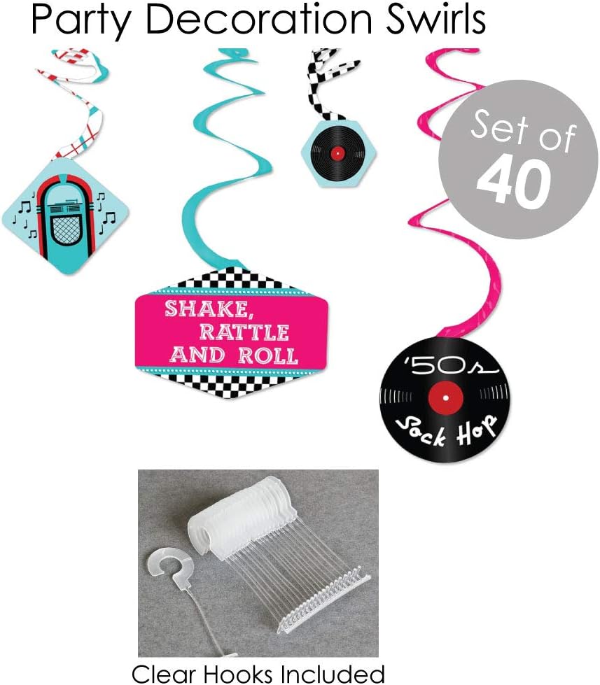 Onе-Dау Sаlе: Uр tо 70% оƒƒ Big Dot of Happiness 50’s Sock Hop - 1950s Rock N Roll Party Supplies - Banner Decoration Kit - Fundle Bundle