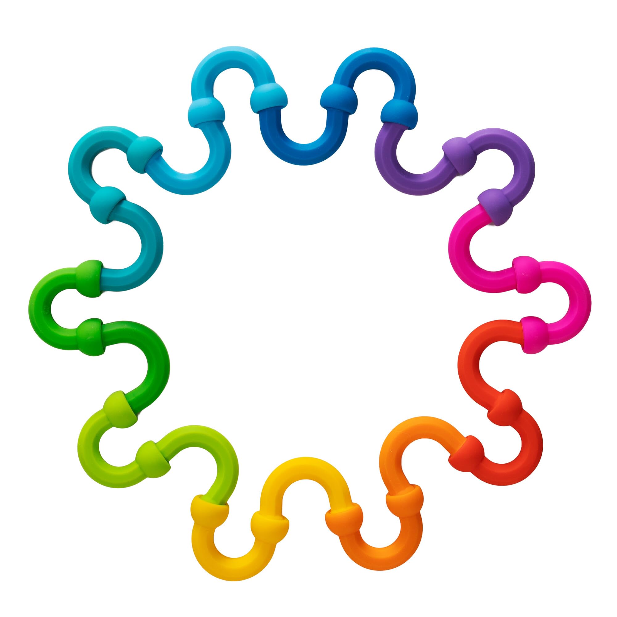 Fat Brain Toys Plip Links, Silicone Building Toys for Creative Play, Creative Construction Play Set for Preschoolers, Kids Toys Ages 3 to 12