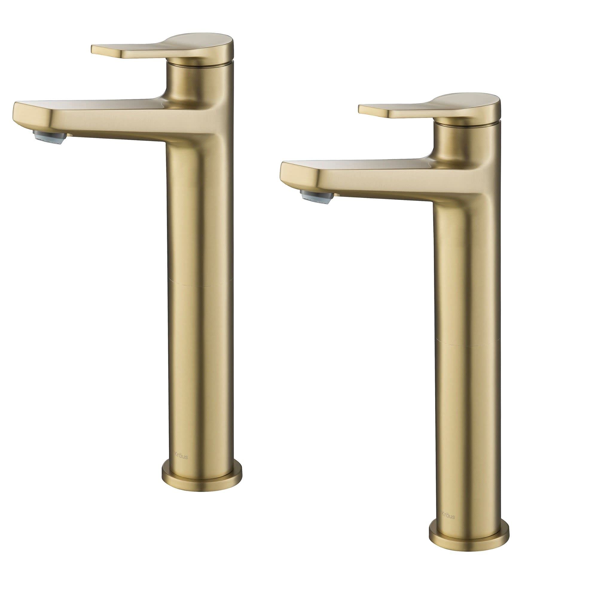 Kraus Indy KVF-1400BG Single Handle Vessel Bathroom Faucet – Brushed Gold, Solid Brass, Water-Saving Aerator