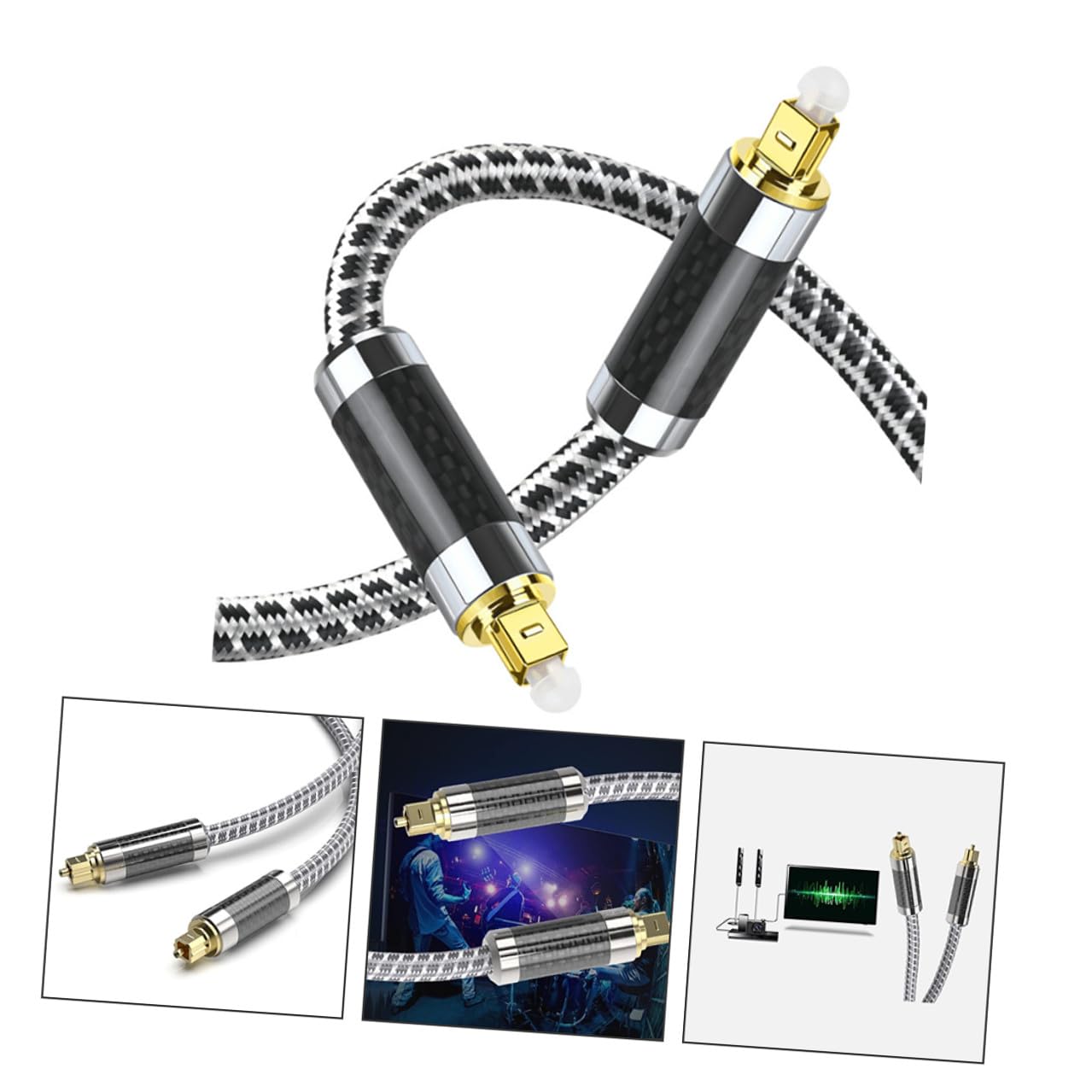 DOITOOL Cavo Audio Ottico da Metri Cavo Audio Digitale Connettori Placcati in Oro Trasmissione senza Disturbi Elettromagnetici