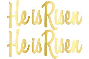 Beistle 2 Piece Gold He Is Risen Banners Easter Decorations Religious Party Decor