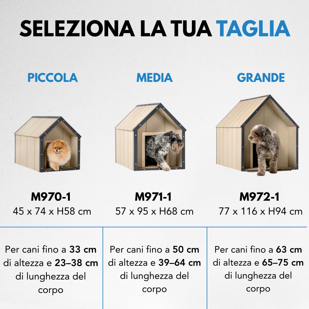 Cuccia per cani in legno LP SmartSide - Cuccia in legno da esterno per cani di taglia media, 57 x 95 x H68 cm, Taglia M - TIMBELA M971-1