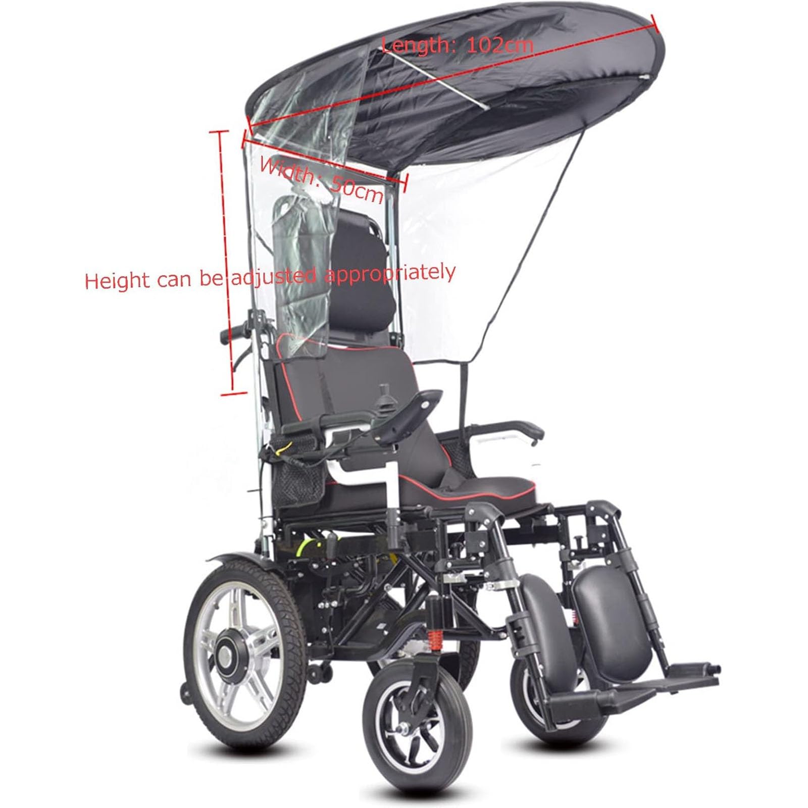 Cubierta para la Lluvia Parasol Ajustable para Silla de Ruedas Paraguas Eléctrico Universal for Silla de Ruedas Protección Resistente a los Rayos Toldo for Exteriores